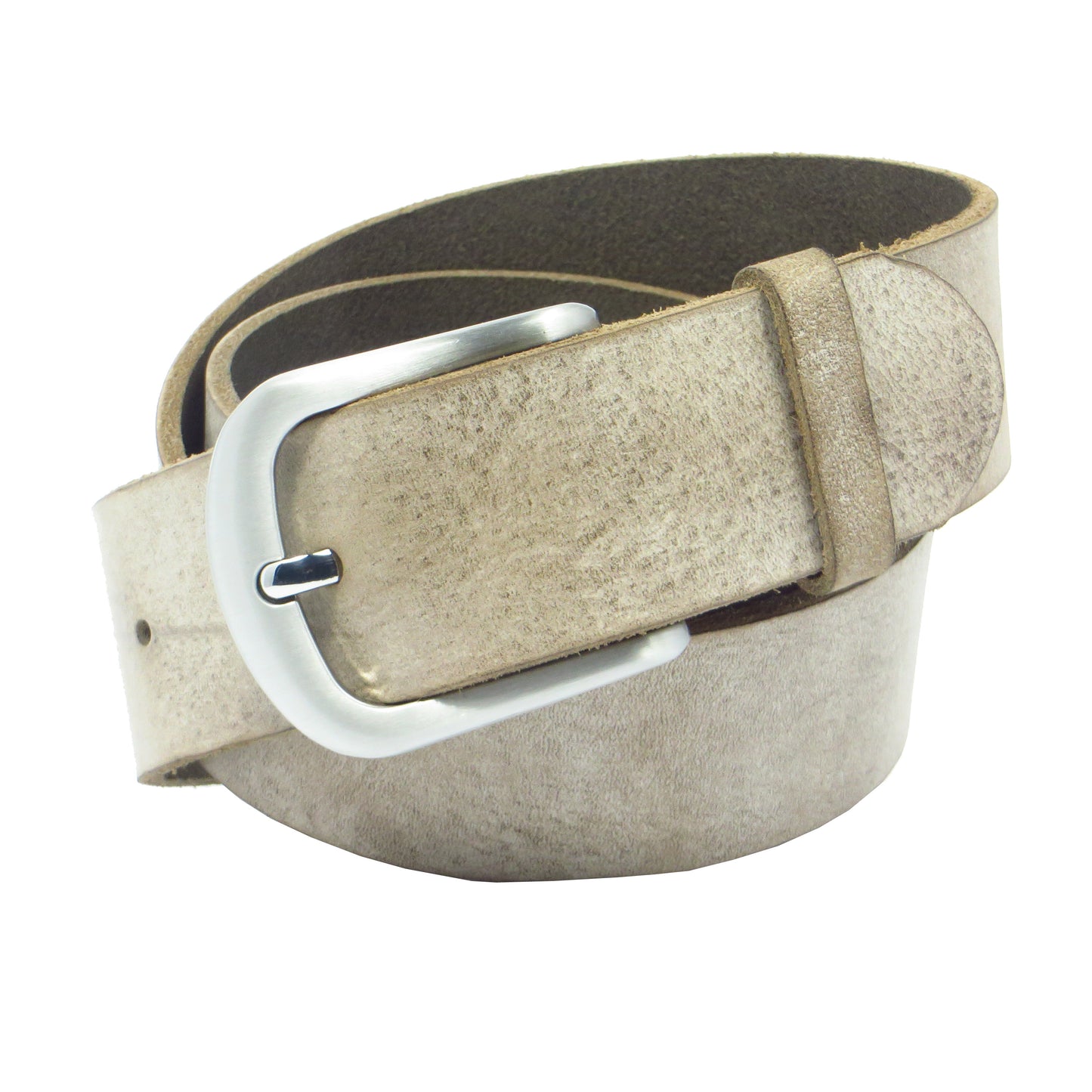 Ledergürtel 4 cm breit schlamm grau braun Rindsleder