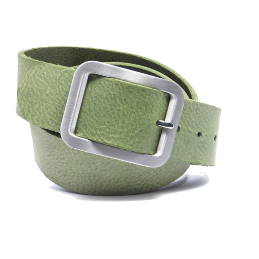 Ledergürtel 4 cm breit mint grün Rindsleder