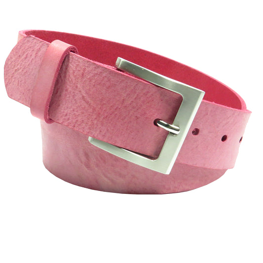 Ledergürtel 4 cm breit pink Rindsleder