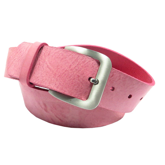 Ledergürtel 4 cm breit pink Rindsleder