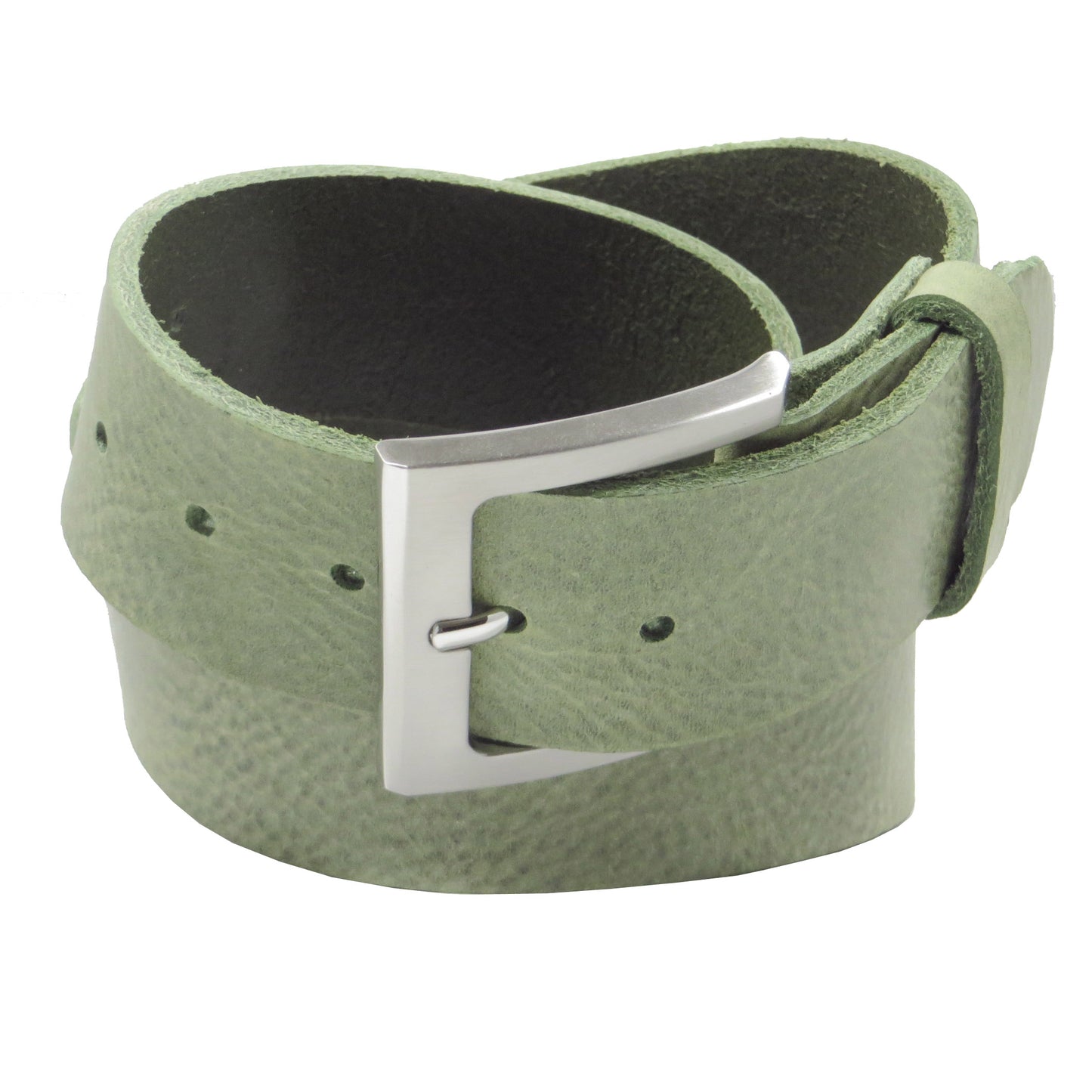 Ledergürtel 4 cm breit mint grün Rindsleder