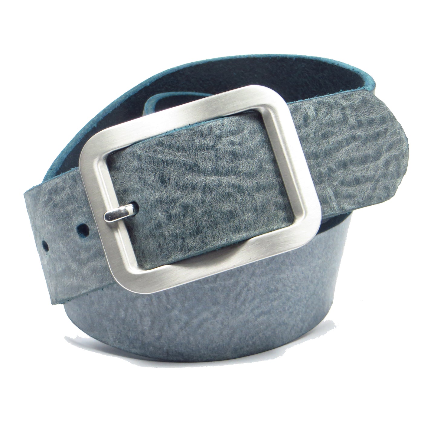 Ledergürtel 4 cm breit Jeans-blau Rindsleder