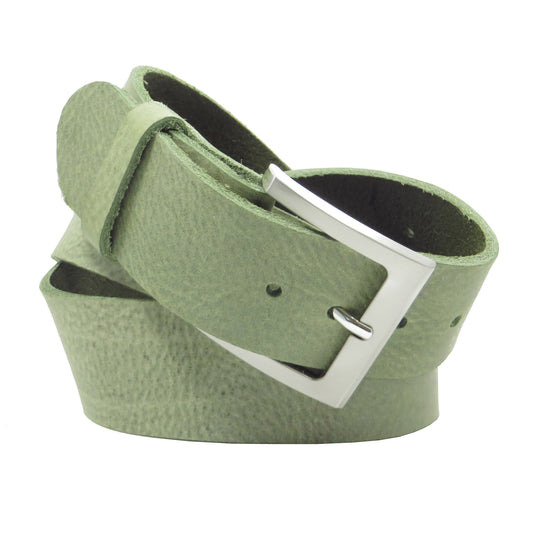 Ledergürtel 4 cm breit mint grün Rindsleder